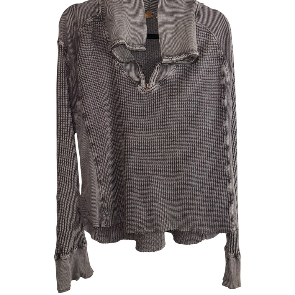 Free People Waffle-Knit Pullover Hoodie